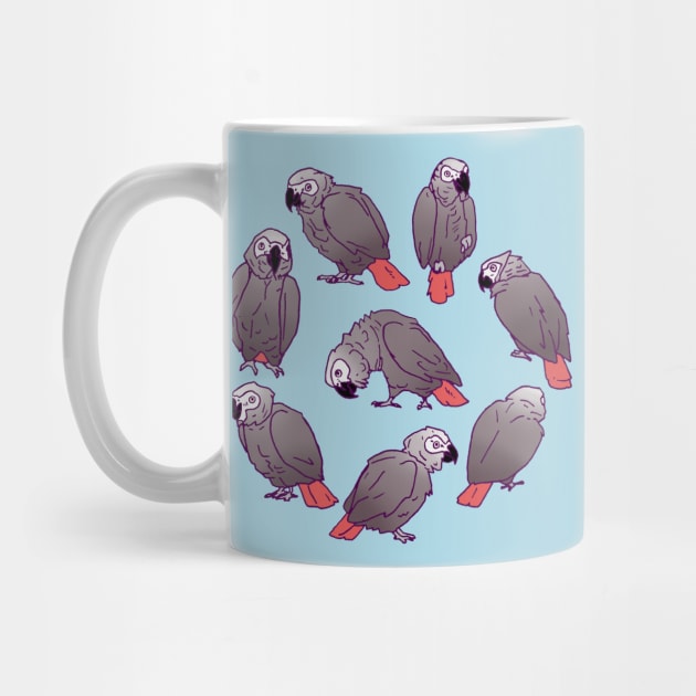 African Grey Parrot Flock by Einstein Parrot